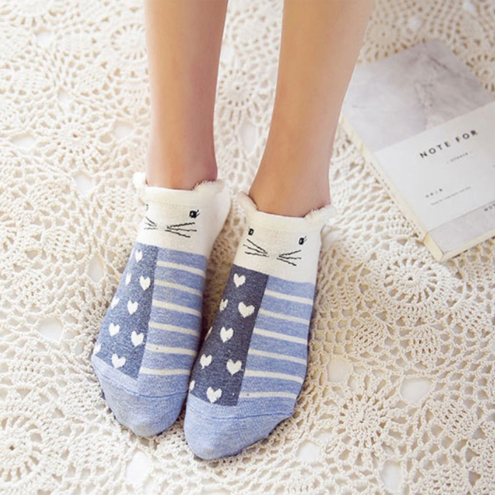 NEW Cute Blue Mouse Animal Ankle socks